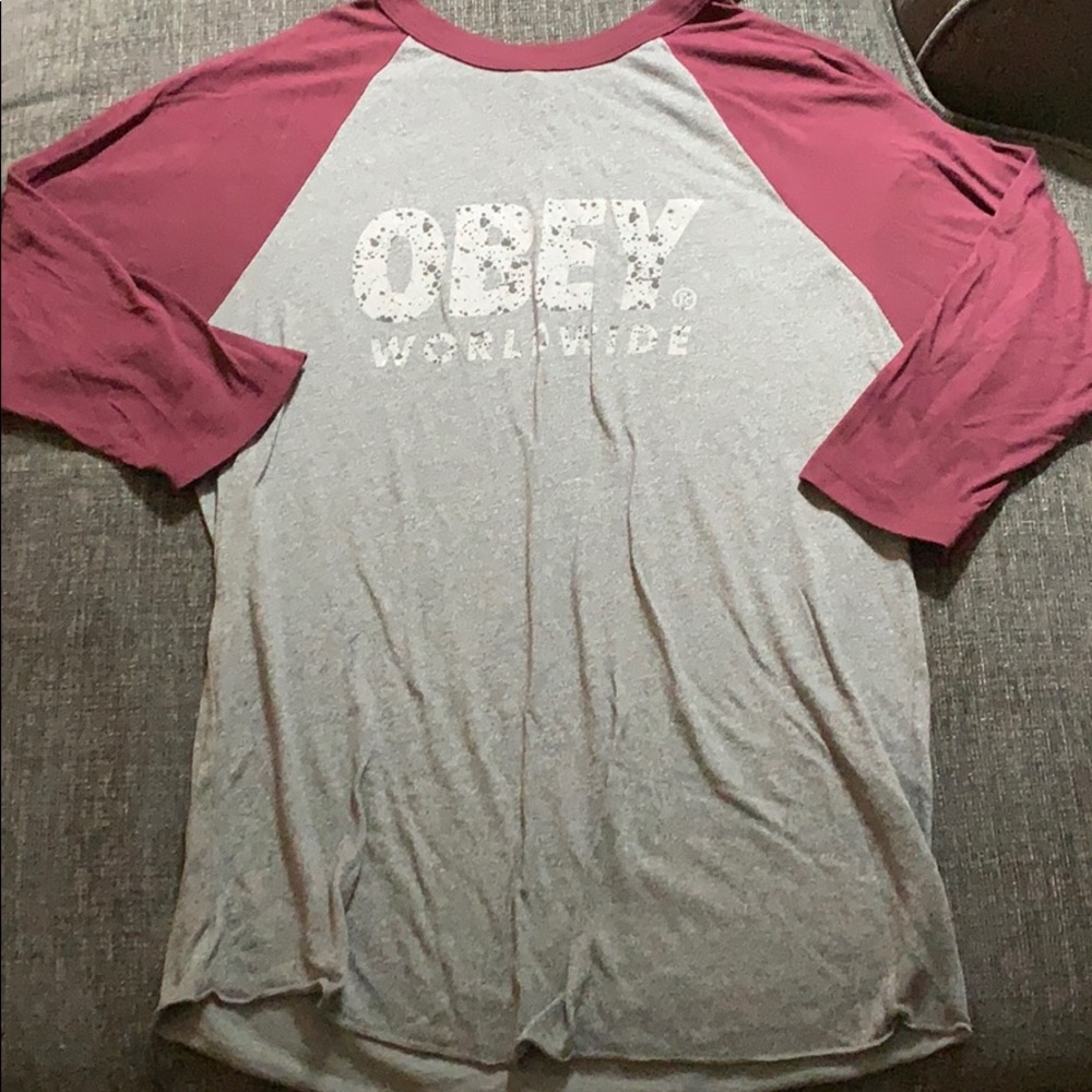 Obey 3/4 sleeve top